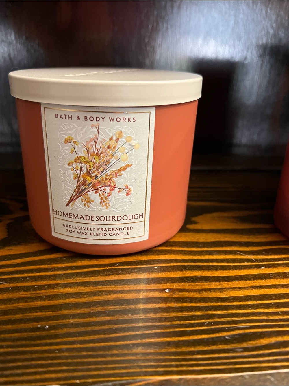 Bath & Body Works Homemade Sourdough Candle - Coral with Cream Lid